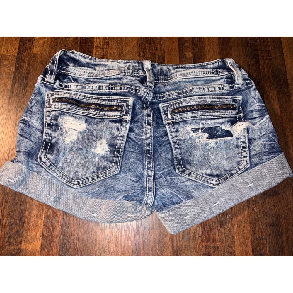 Miss Me Signature Short Distressed Acid Wash Jean Shorts JE8801H7 VTG 58 Size 25